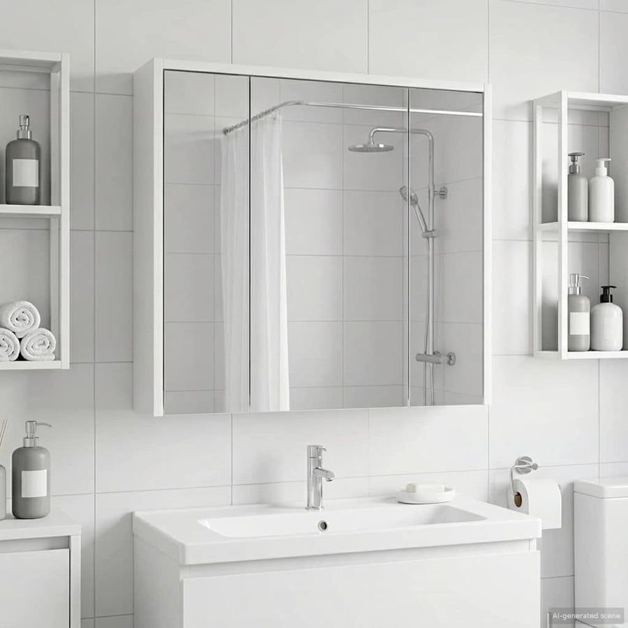 Badkamer spiegelkast voor Wit 63,5 x 16 x 62,5 cm Bewerkt hout
