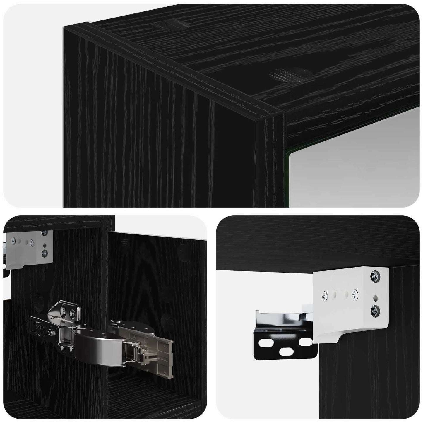 Badkamer spiegelkast Zwart Eiken 63,5 x 16 x 62,5 cm
