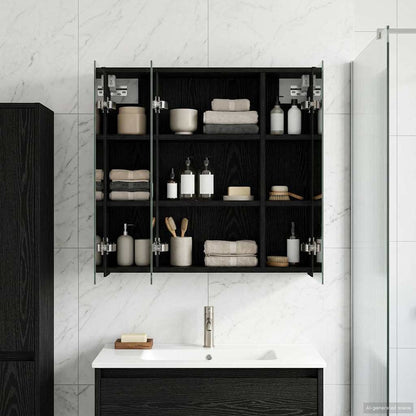Badkamer spiegelkast Zwart Eiken 63,5 x 16 x 62,5 cm