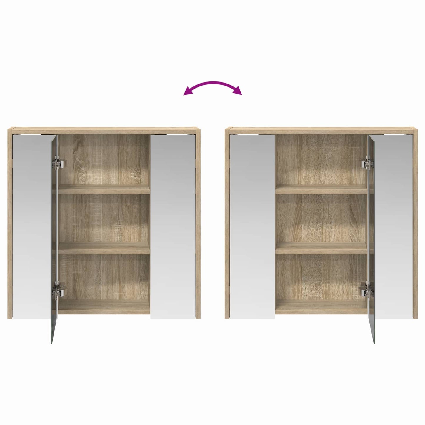 Badkamer spiegelkast Sonoma Eiken 63,5 x 16 x 62,5 cm