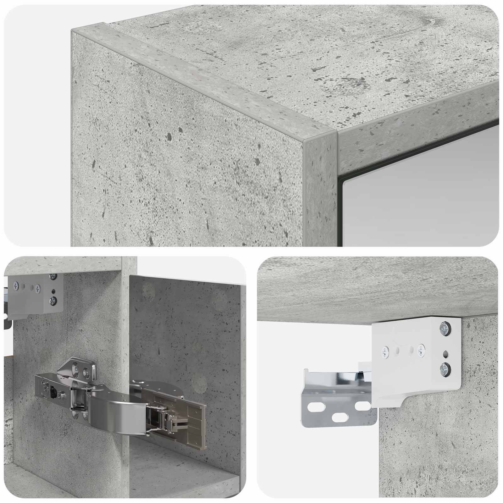 Badkamer spiegelkast Beton Grijs 63,5 x 16 x 62,5 cm