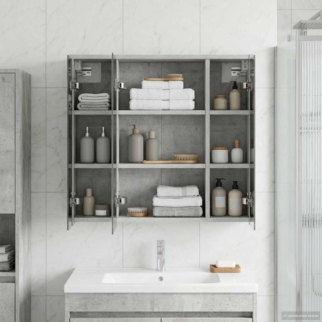 Badkamer spiegelkast Beton Grijs 63,5 x 16 x 62,5 cm