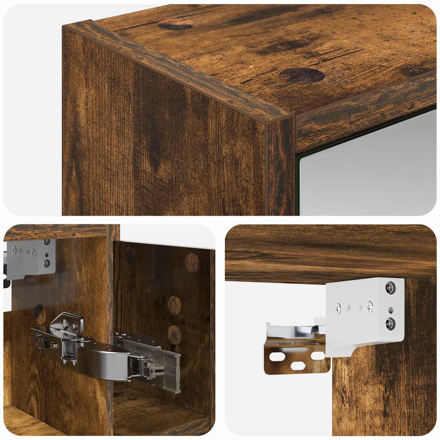 Badkamer spiegelkast Gerookt eiken 63,5 x 16 x 62,5 cm