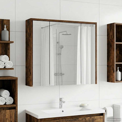 Badkamer spiegelkast Gerookt eiken 63,5 x 16 x 62,5 cm