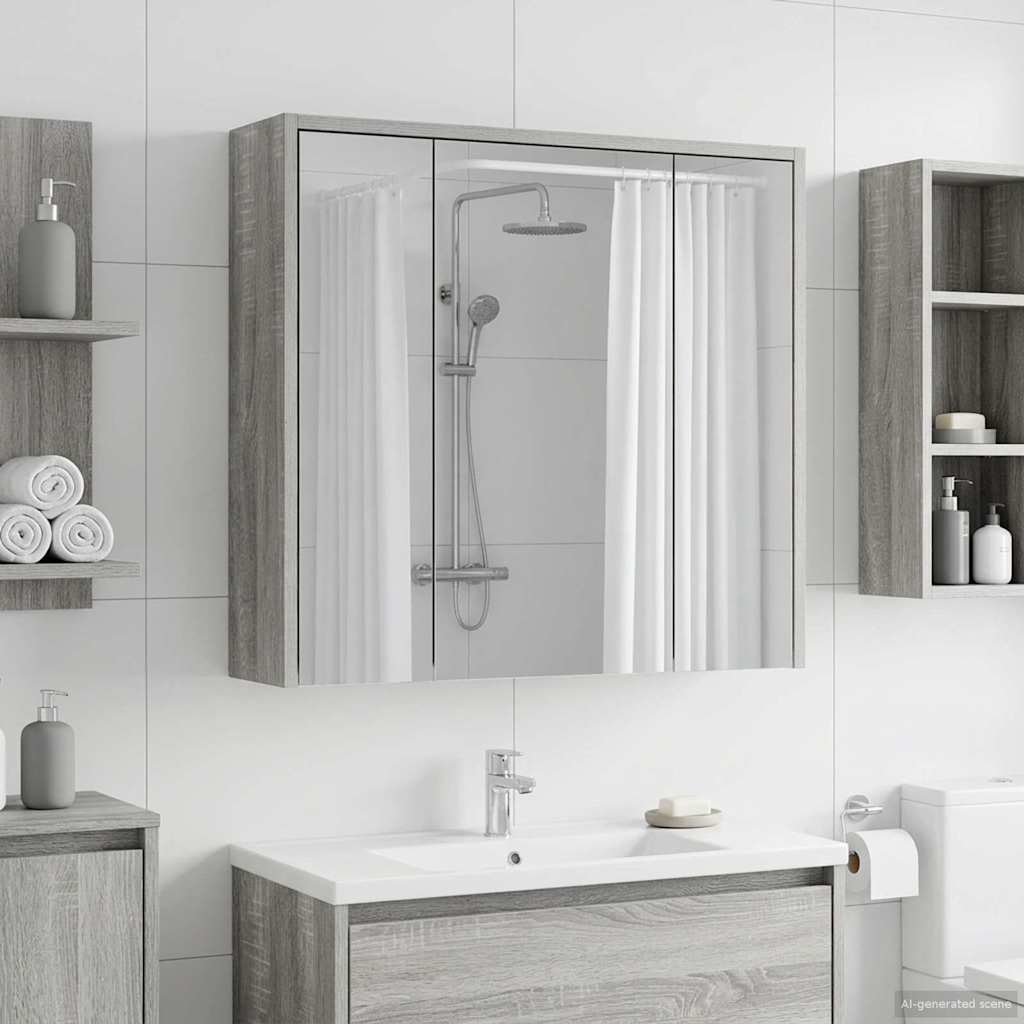 Badkamer spiegelkast Grijs Sonoma 63,5 x 16 x 62,5 cm