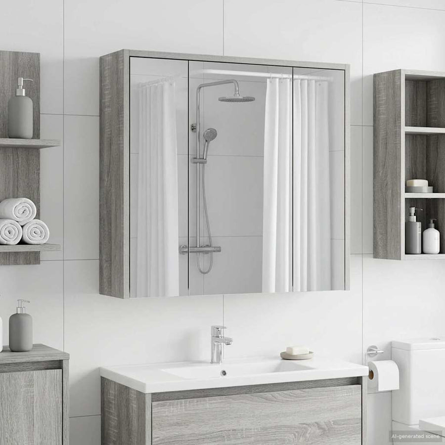 Badkamer spiegelkast Grijs Sonoma 63,5 x 16 x 62,5 cm