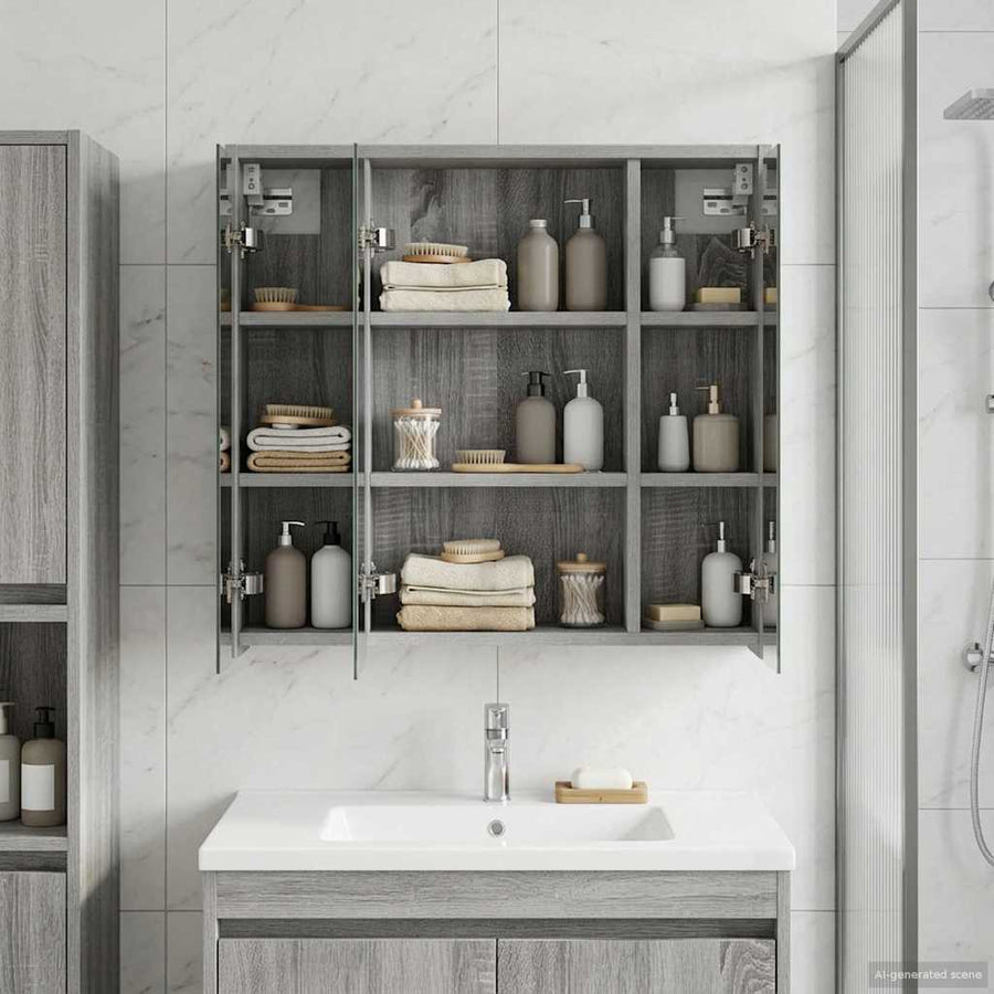 Badkamer spiegelkast Grijs Sonoma 63,5 x 16 x 62,5 cm