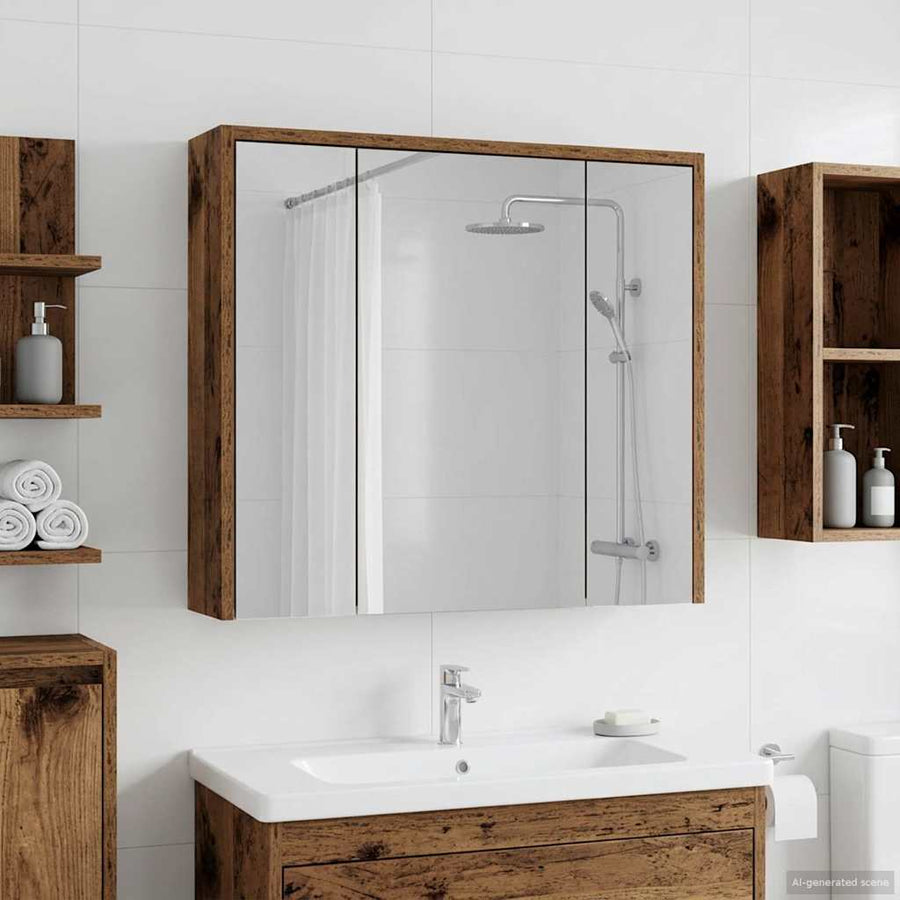 Badkamer spiegelkast Oudhout 63,5 x 16 x 62,5 cm Bewerkt hout