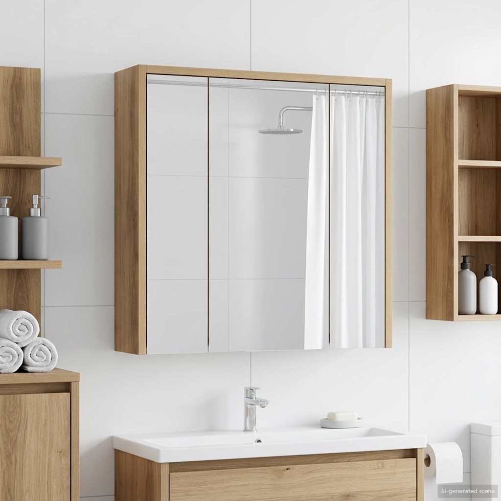 Badkamer spiegelkast Ambachtelijk eiken 63,5 x 16 x 62,5 cm