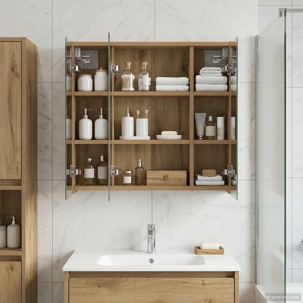 Badkamer spiegelkast Ambachtelijk eiken 63,5 x 16 x 62,5 cm