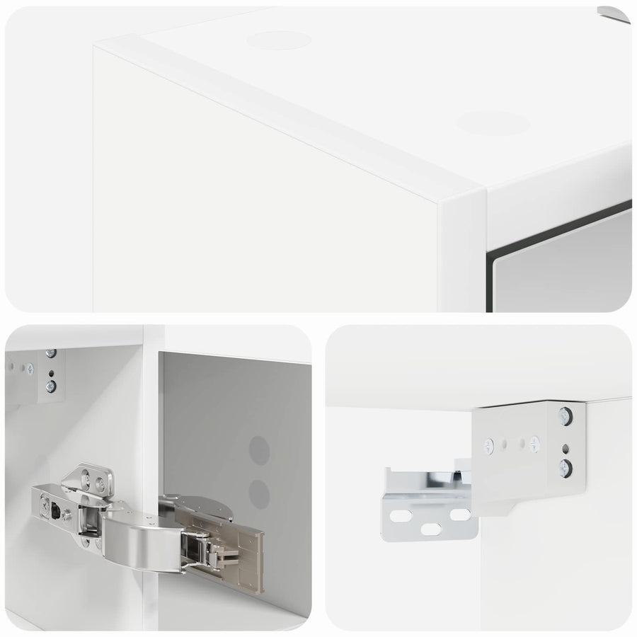 Badkamer spiegelkast voor Wit 63,5 x 16 x 62,5 cm Bewerkt hout