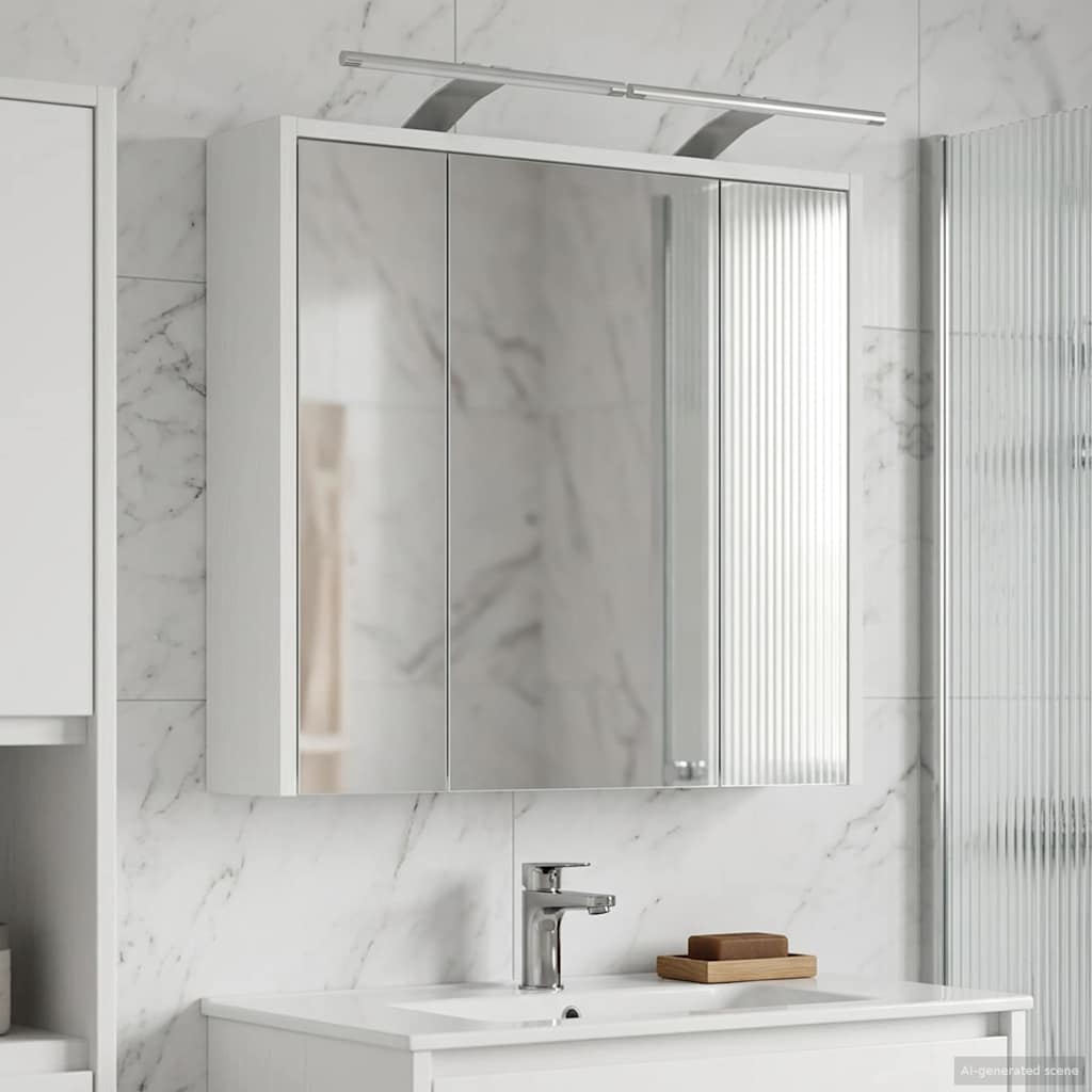 Badkamer spiegelkast voor Wit 63,5 x 16 x 62,5 cm Bewerkt hout