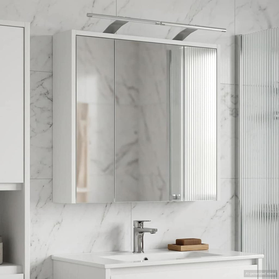 Badkamer spiegelkast voor Wit 63,5 x 16 x 62,5 cm Bewerkt hout