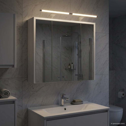Badkamer spiegelkast voor Wit 63,5 x 16 x 62,5 cm Bewerkt hout