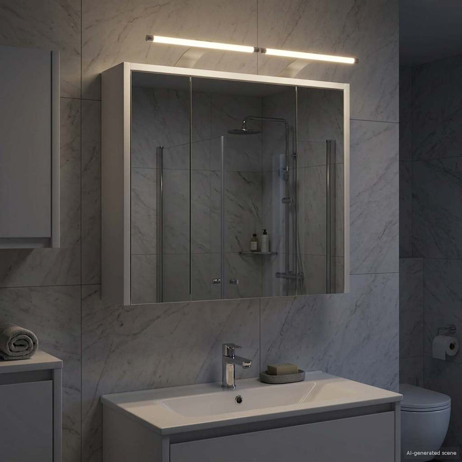 Badkamer spiegelkast voor Wit 63,5 x 16 x 62,5 cm Bewerkt hout