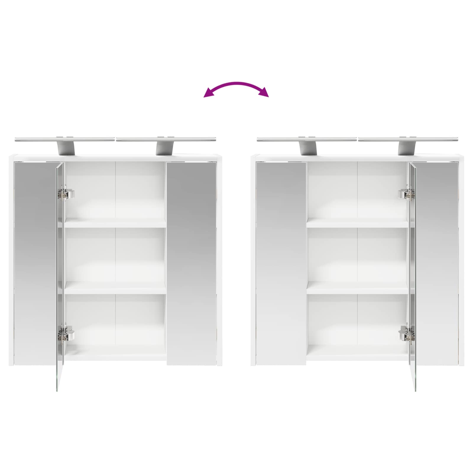 Badkamer spiegelkast voor Wit 63,5 x 16 x 62,5 cm Bewerkt hout