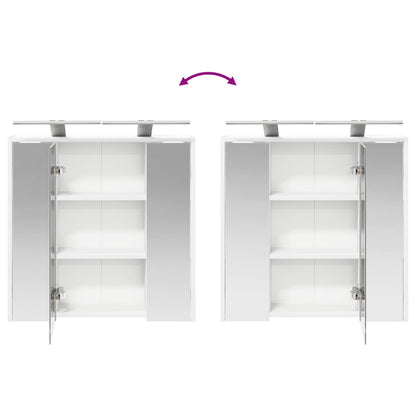 Badkamer spiegelkast voor Wit 63,5 x 16 x 62,5 cm Bewerkt hout