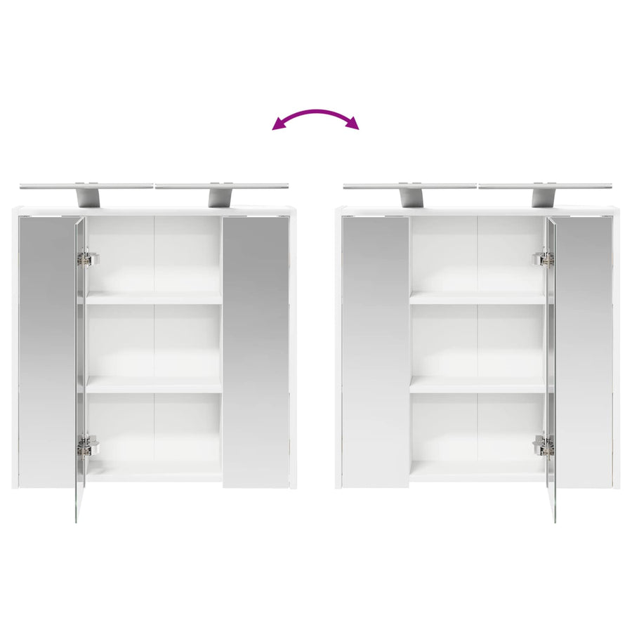 Badkamer spiegelkast voor Wit 63,5 x 16 x 62,5 cm Bewerkt hout