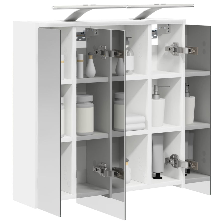 Badkamer spiegelkast voor Wit 63,5 x 16 x 62,5 cm Bewerkt hout
