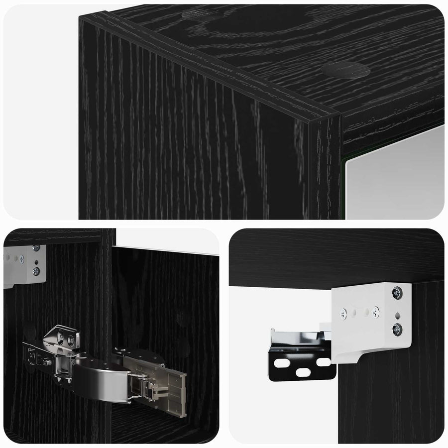 Badkamer spiegelkast Zwart Eiken 63,5 x 16 x 62,5 cm