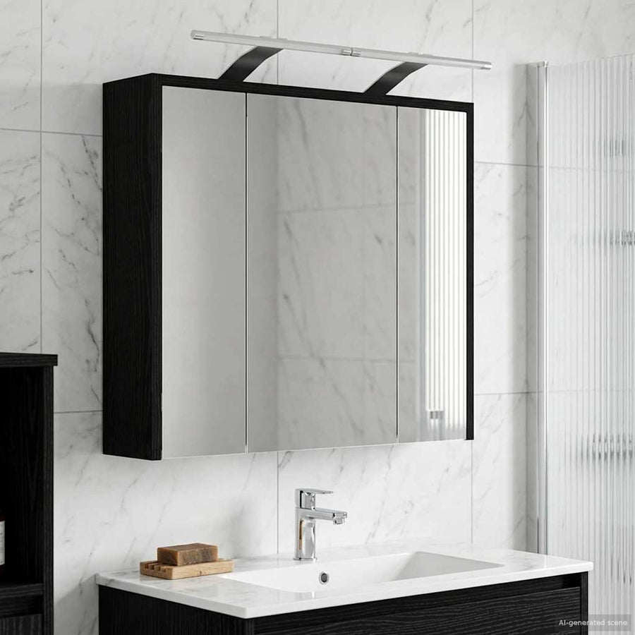 Badkamer spiegelkast Zwart Eiken 63,5 x 16 x 62,5 cm