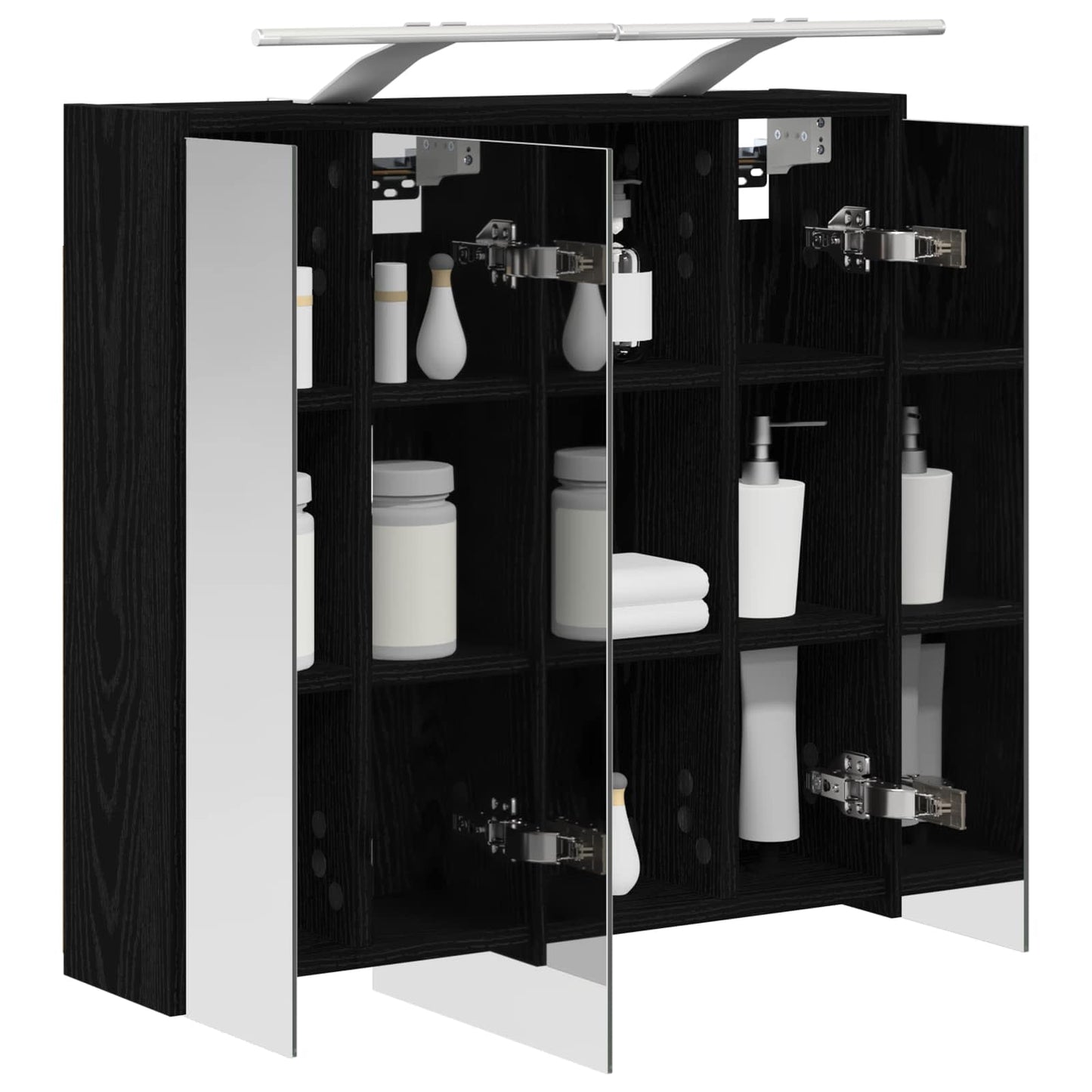 Badkamer spiegelkast Zwart Eiken 63,5 x 16 x 62,5 cm