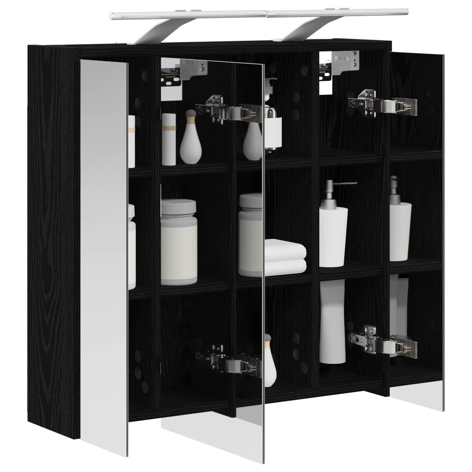 Badkamer spiegelkast Zwart Eiken 63,5 x 16 x 62,5 cm