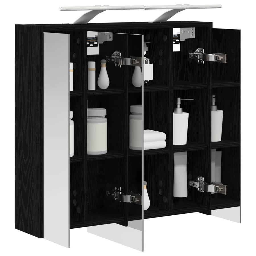 Badkamer spiegelkast Zwart Eiken 63,5 x 16 x 62,5 cm