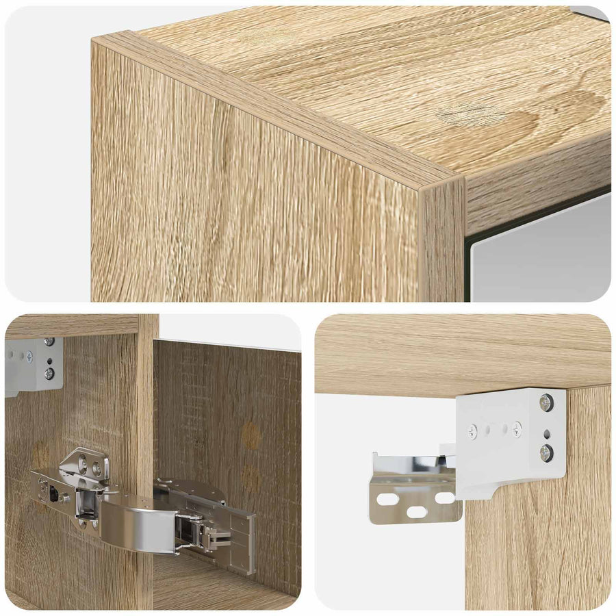 Badkamer spiegelkast Sonoma Eiken 63,5 x 16 x 62,5 cm