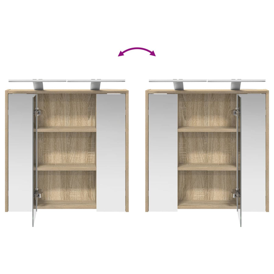 Badkamer spiegelkast Sonoma Eiken 63,5 x 16 x 62,5 cm