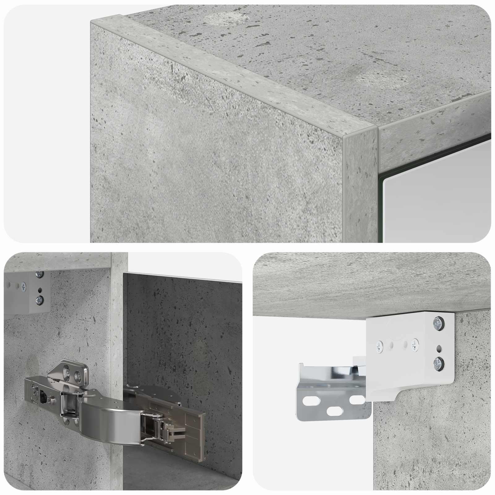 Badkamer spiegelkast Beton Grijs 63,5 x 16 x 62,5 cm