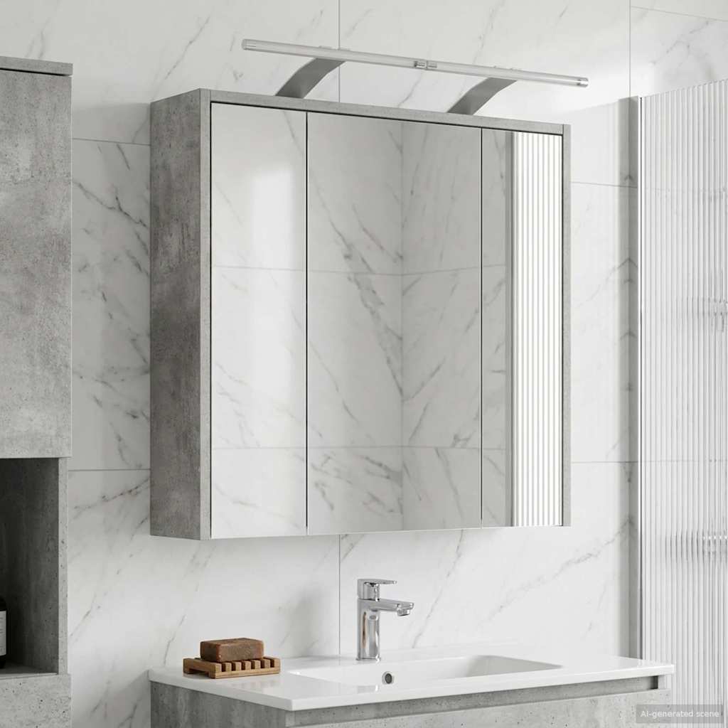 Badkamer spiegelkast Beton Grijs 63,5 x 16 x 62,5 cm