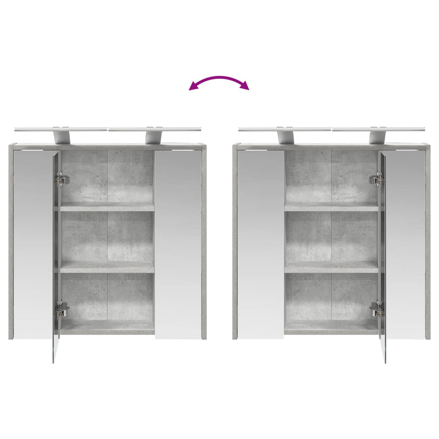 Badkamer spiegelkast Beton Grijs 63,5 x 16 x 62,5 cm