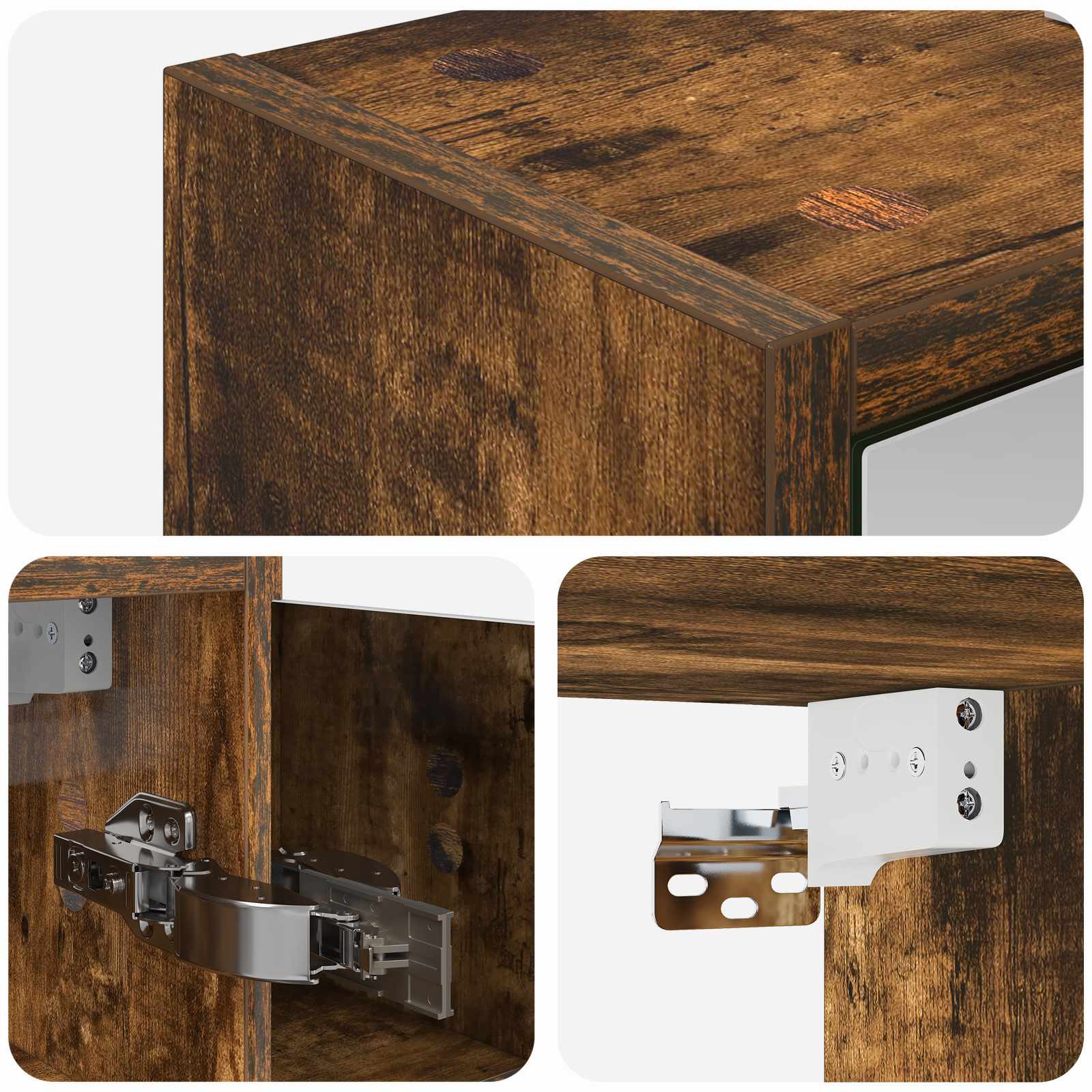Badkamer spiegelkast Gerookt eiken 63,5 x 16 x 62,5 cm