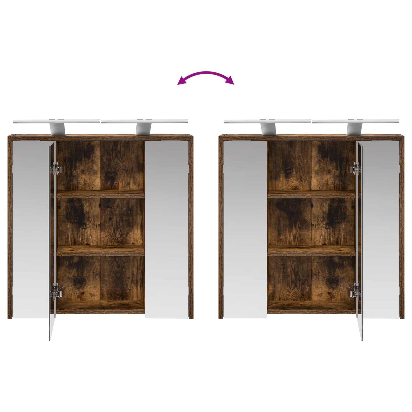 Badkamer spiegelkast Gerookt eiken 63,5 x 16 x 62,5 cm