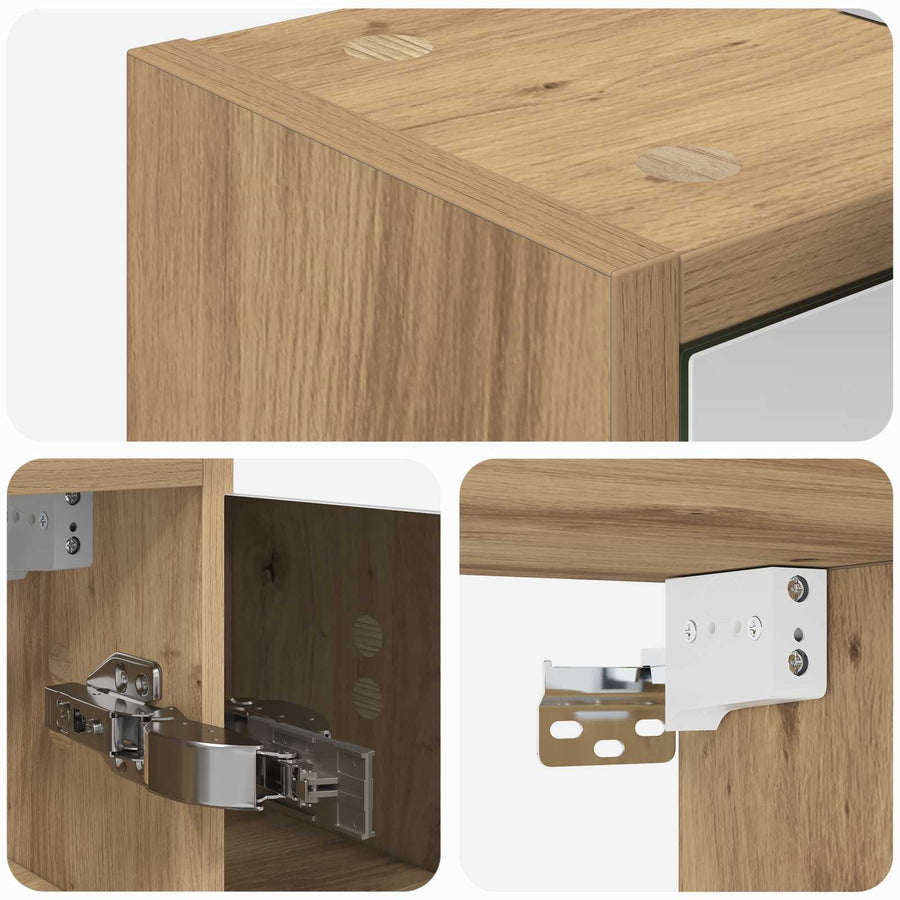 Badkamer spiegelkast Ambachtelijk eiken 63,5 x 16 x 62,5 cm