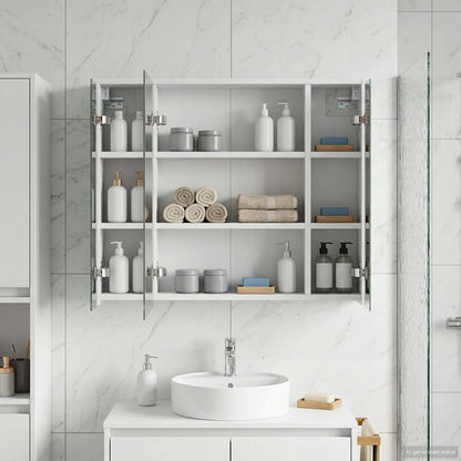 Badkamer spiegelkast voor Wit 73,5 x 16 x 62,5 cm Bewerkt hout