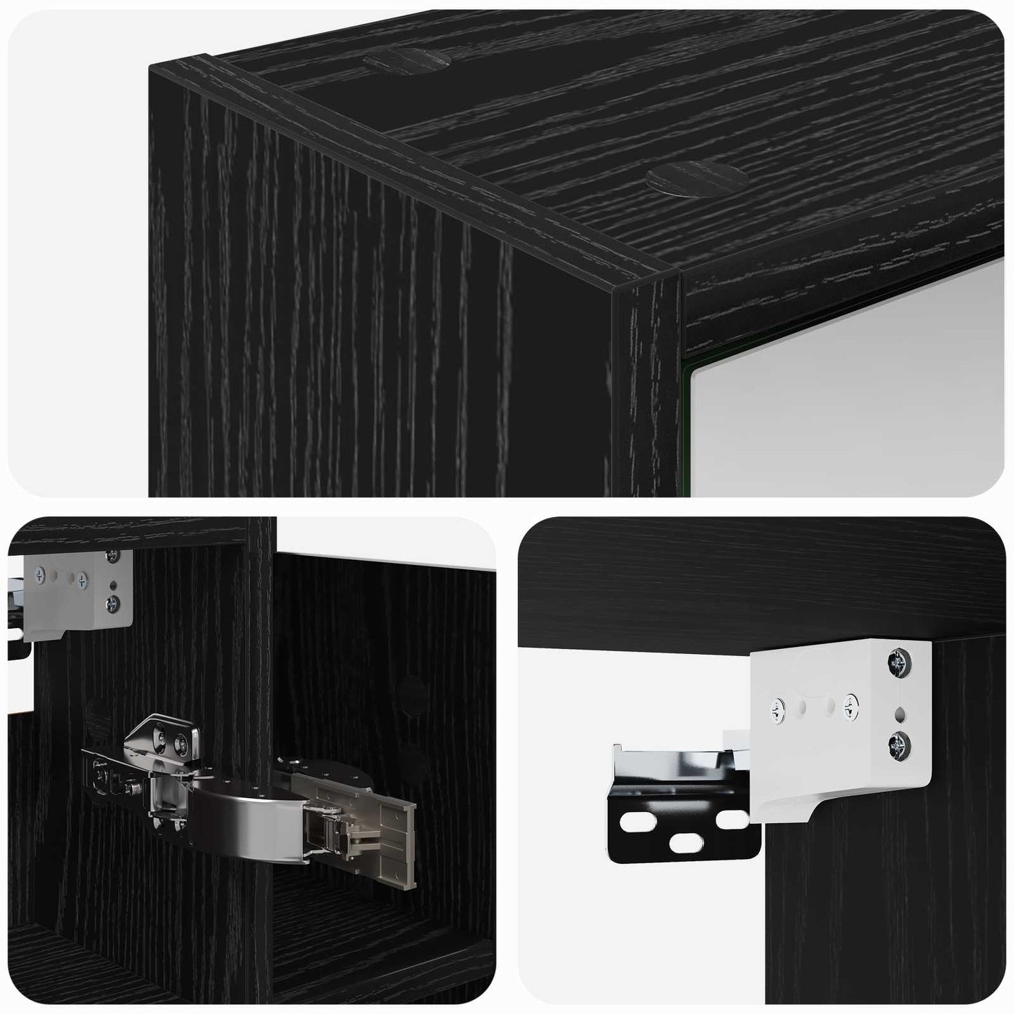 Badkamer spiegelkast Zwart Eiken 73,5 x 16 x 62,5 cm