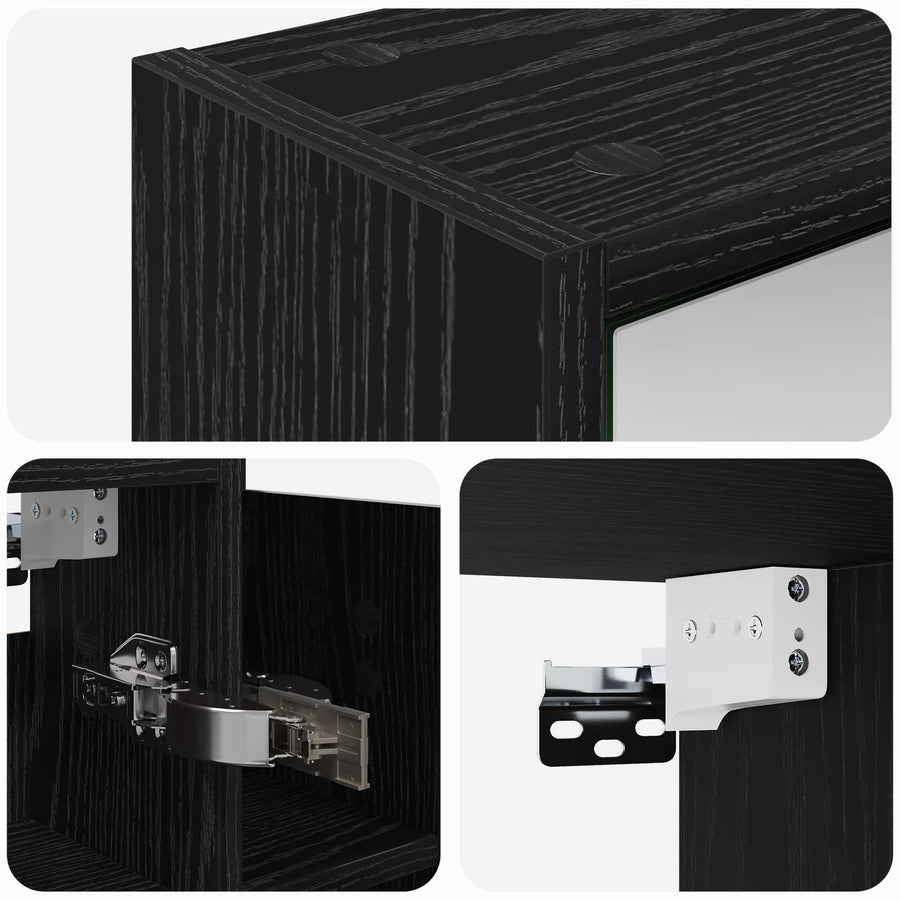 Badkamer spiegelkast Zwart Eiken 73,5 x 16 x 62,5 cm