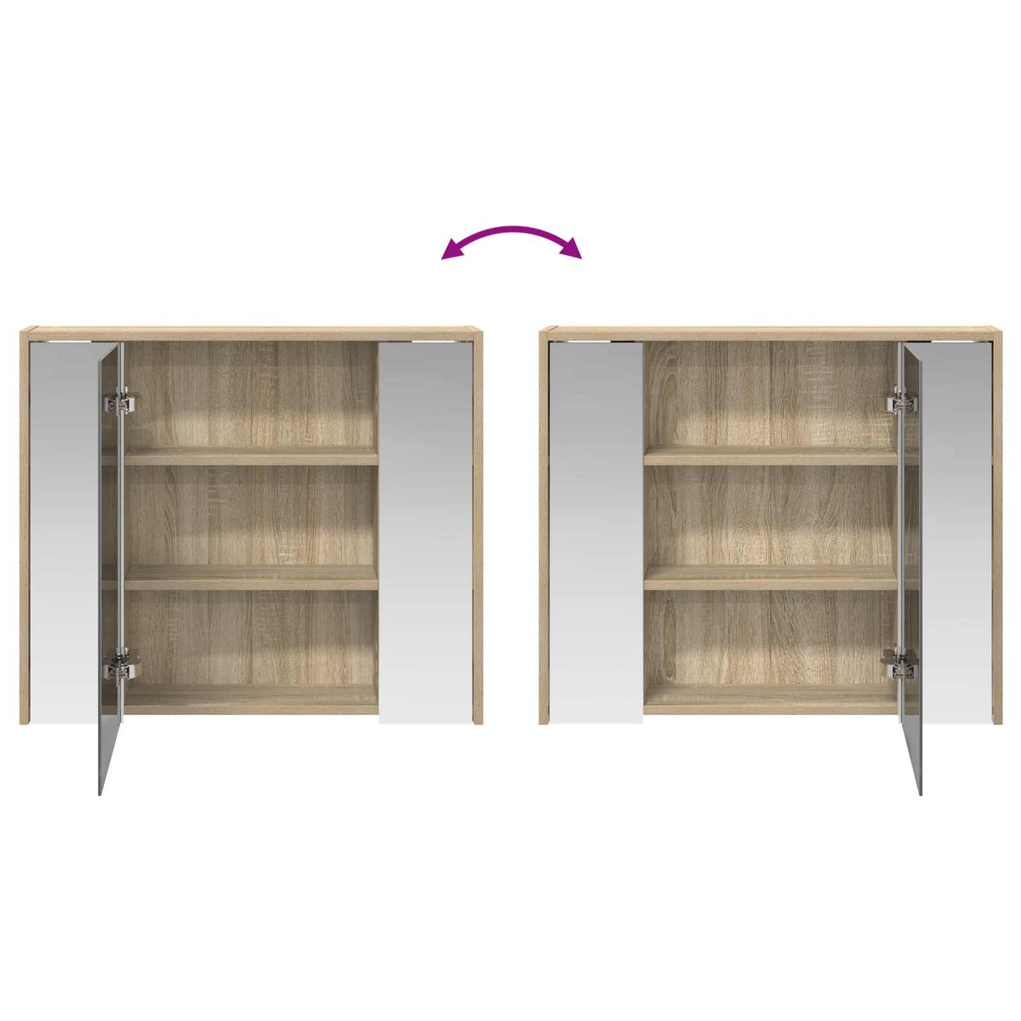 Badkamer spiegelkast Sonoma Eiken 73,5 x 16 x 62,5 cm