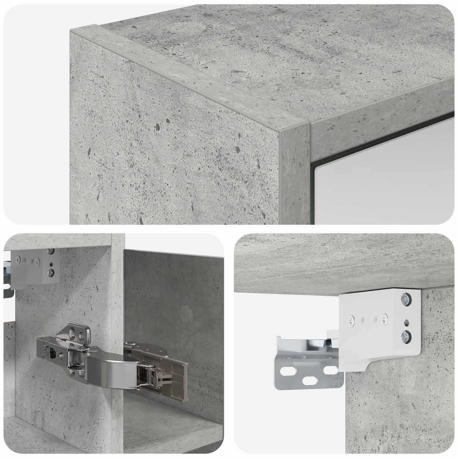 Badkamer spiegelkast Beton Grijs 73,5 x 16 x 62,5 cm