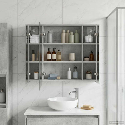 Badkamer spiegelkast Beton Grijs 73,5 x 16 x 62,5 cm