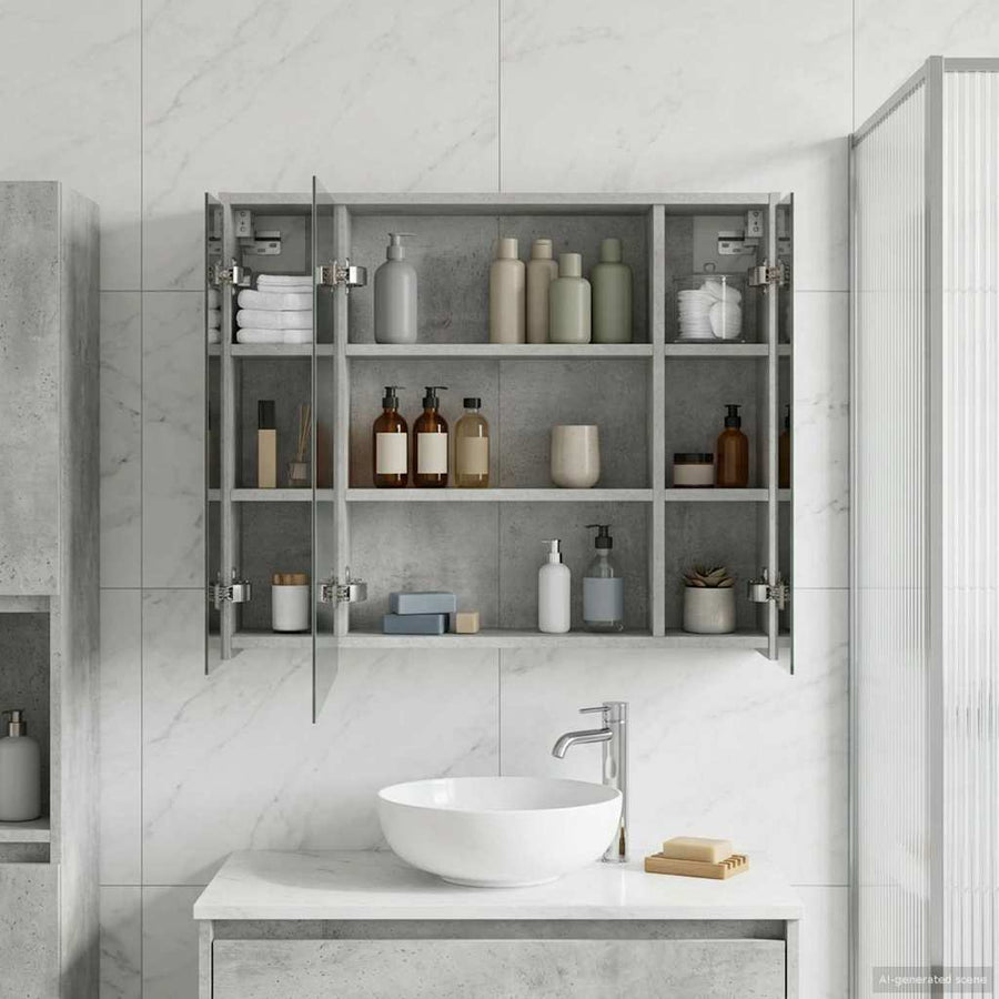 Badkamer spiegelkast Beton Grijs 73,5 x 16 x 62,5 cm