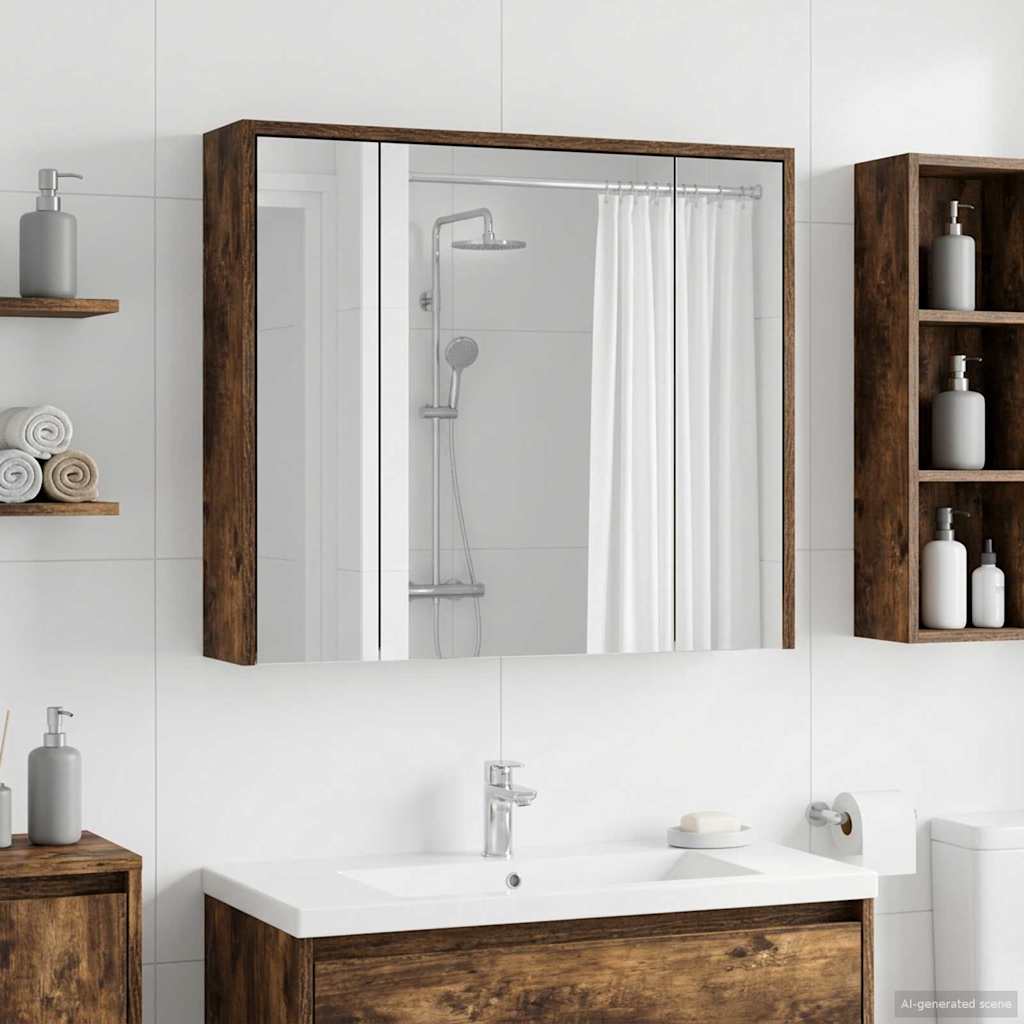 Badkamer spiegelkast Gerookt eiken 73,5 x 16 x 62,5 cm