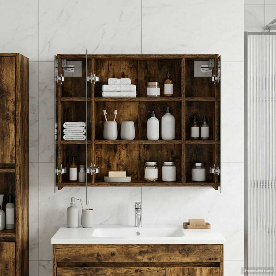 Badkamer spiegelkast Gerookt eiken 73,5 x 16 x 62,5 cm