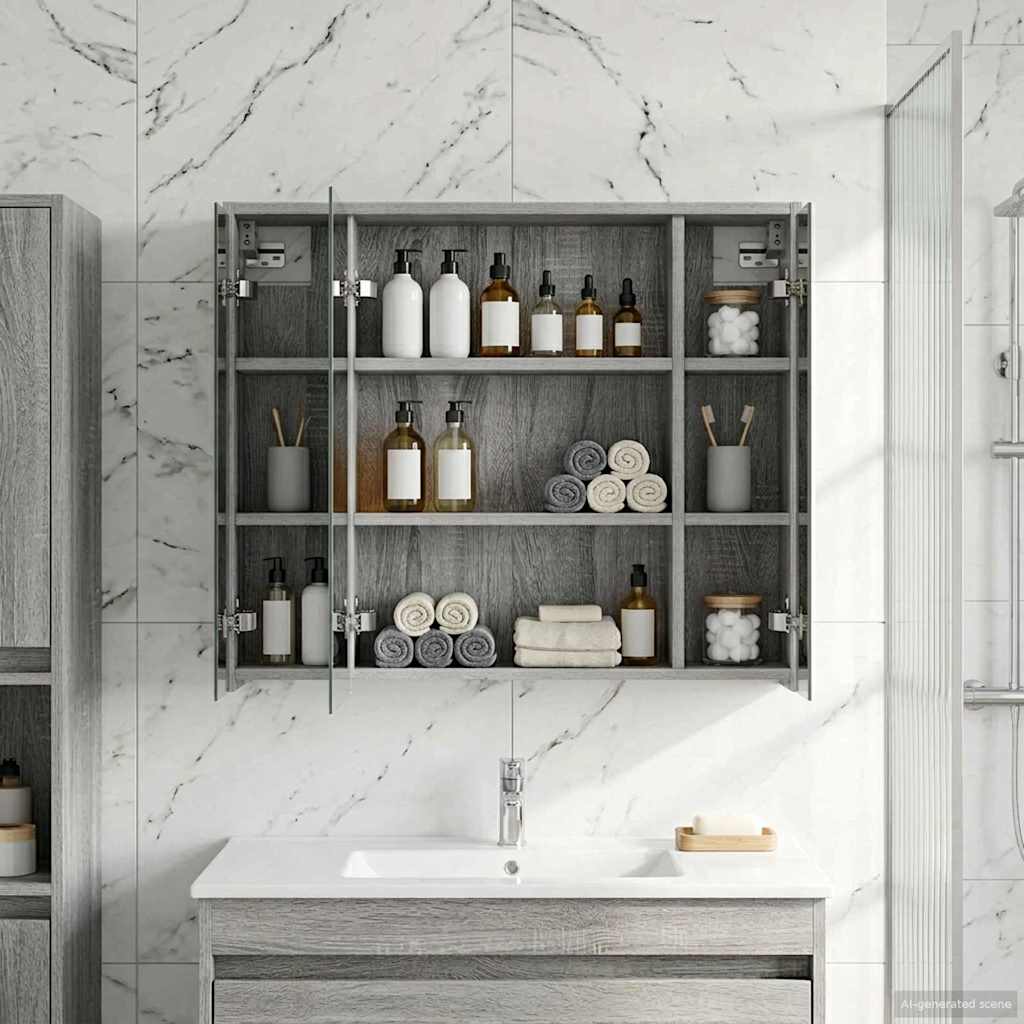 Badkamer spiegelkast Grijs Sonoma 73,5 x 16 x 62,5 cm
