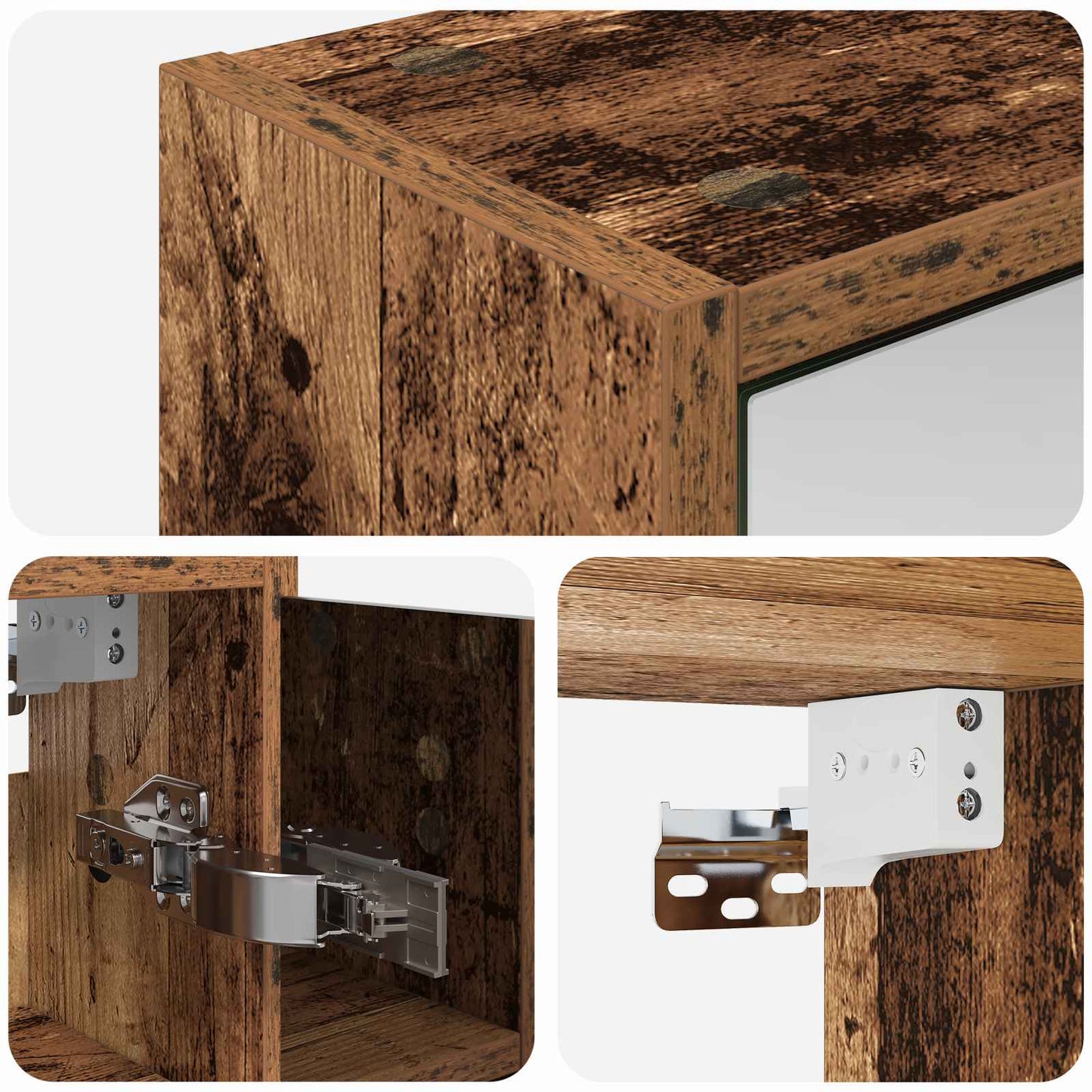 Badkamer spiegelkast Oudhout 73,5 x 16 x 62,5 cm Bewerkt hout