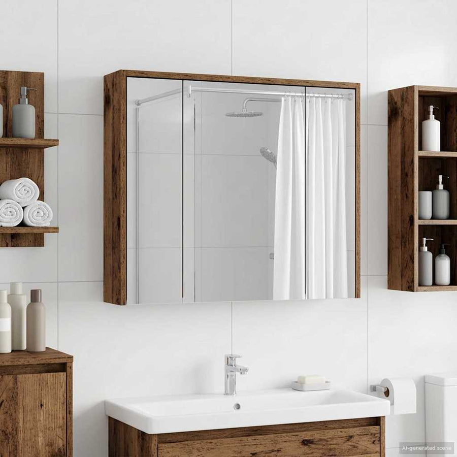 Badkamer spiegelkast Oudhout 73,5 x 16 x 62,5 cm Bewerkt hout