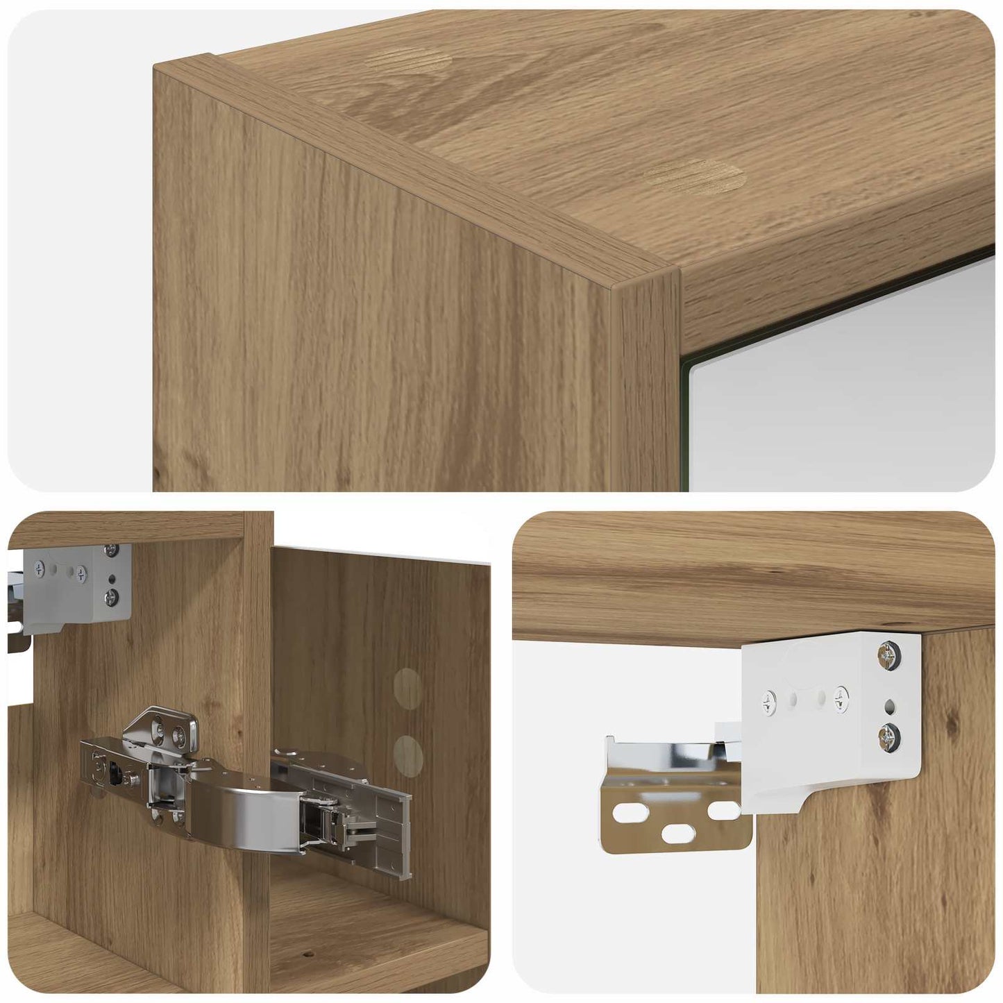 Badkamer spiegelkast Ambachtelijk eiken 73,5 x 16 x 62,5 cm