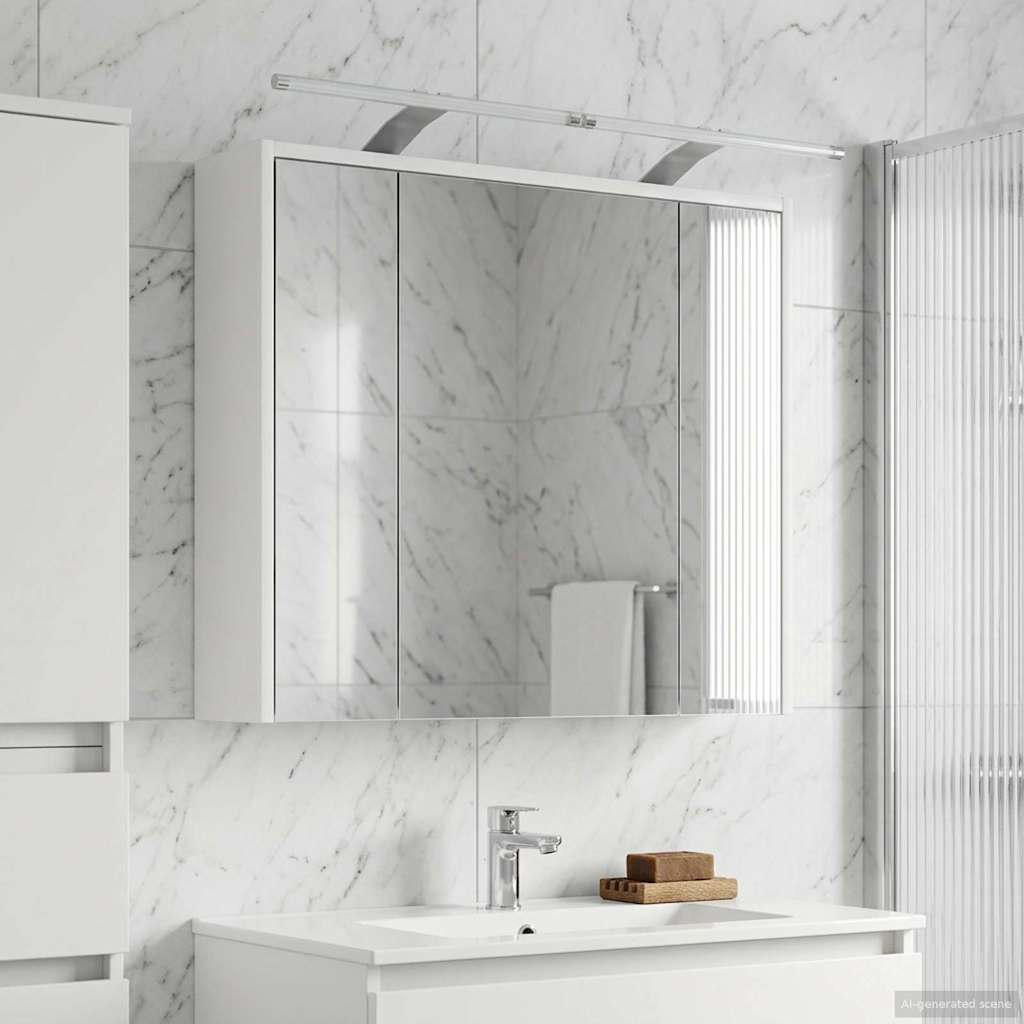 Badkamer spiegelkast voor Wit 73,5 x 16 x 62,5 cm Bewerkt hout